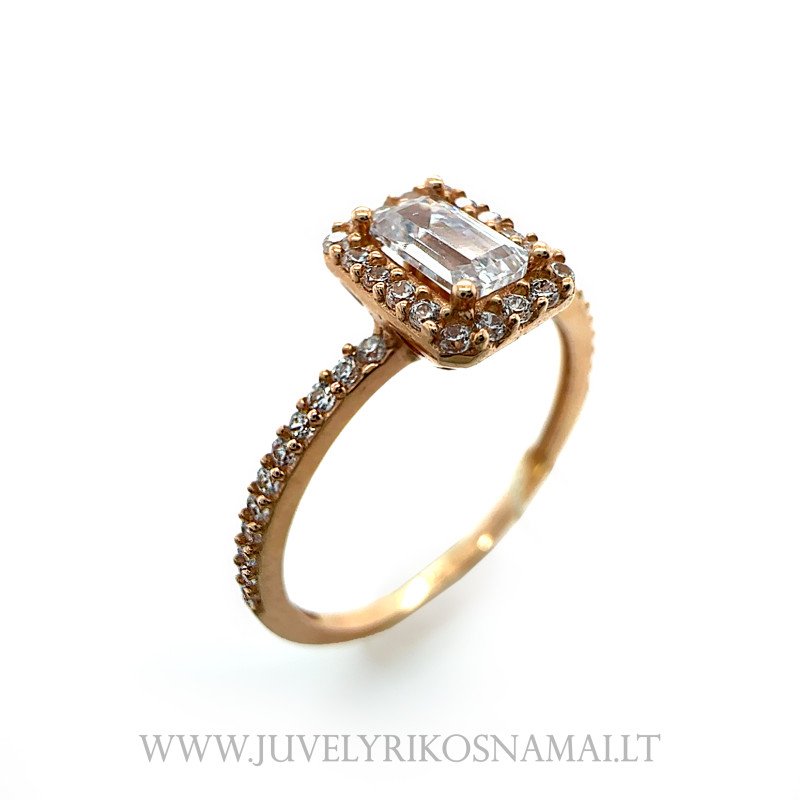 Auksinis žiedas su cirkoniu 16,2 mm