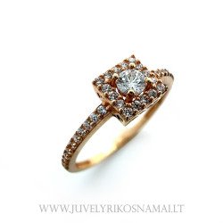 Auksinis žiedas su cirkoniu 18 mm