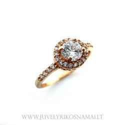 Auksinis žiedas su cirkoniu 18,5 mm