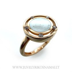 Raudono aukso žiedas su...