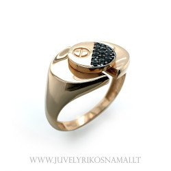 Raudono aukso žiedas su...