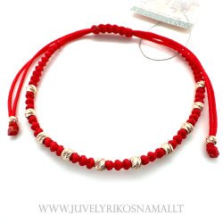 Raudono siūlo apyrankė su...