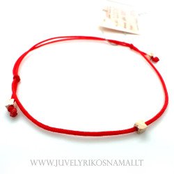 Raudono siūlo apyrankė su auksu