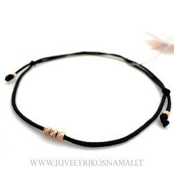 Juodo siūlo apyrankė su auksu