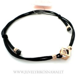 Juodo siūlo apyrankė su auksu