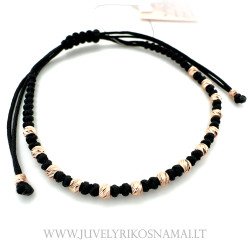 Juodo siūlo apyrankė su auksu