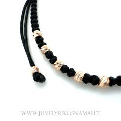 Juodo siūlo apyrankė su auksu