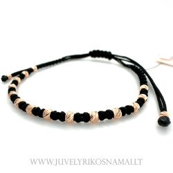 Juodo siūlo apyrankė su auksu