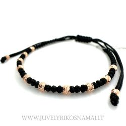 Juodo siūlo apyrankė su auksu