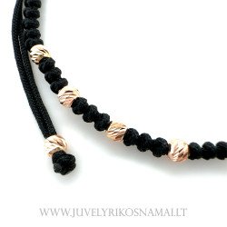 Juodo siūlo apyrankė su auksu