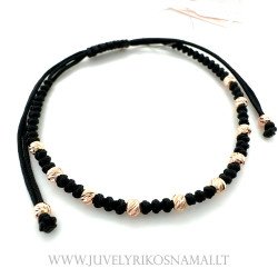 Juodo siūlo apyrankė su auksu