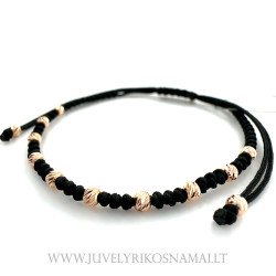 Juodo siūlo apyrankė su auksu