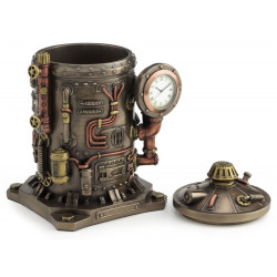 Steampunk - stalo laikrodis su dėžute