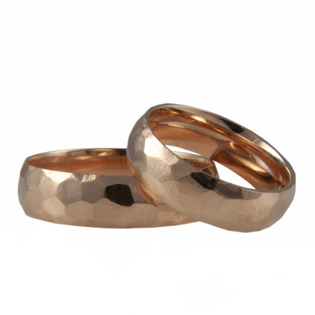 Raudono aukso vestuviniai žiedai „Korys"