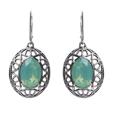 Sidabriniai kabantys auskarai su cirkoniu