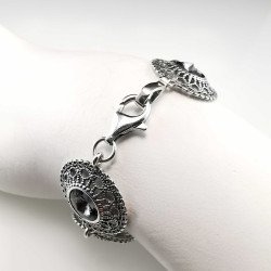 Sidabrinė apyrankė su swarovski kristalais 18,5 cm