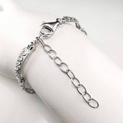 Sidabrinė apyrankė su swarovski kristalais 16,5 - 21 cm