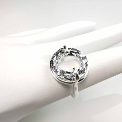 Sidabrinis žiedas su swarovski kristalu 18 mm