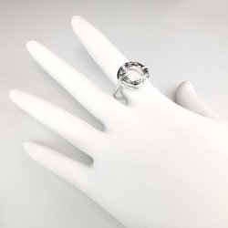 Sidabrinis žiedas su swarovski kristalu 18 mm