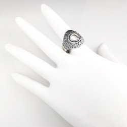 Sidabrinis žiedas su cirkoniais 18,5 mm