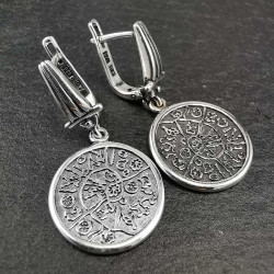 Gnostinis amuletas - sidabriniai kabantys auskarai