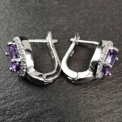 Sidabriniai auskarai anglišku užsegimu su cirkoniu