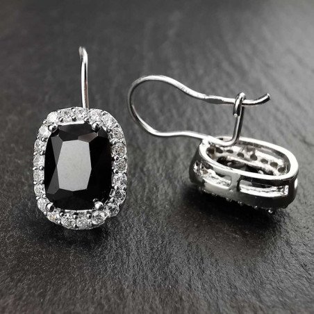 Sidabriniai kabantys auskarai su cirkoniu