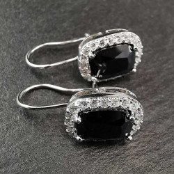 Sidabriniai kabantys auskarai su cirkoniu