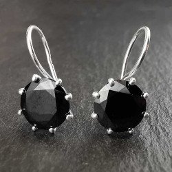 Sidabriniai kabantys auskarai su cirkoniu