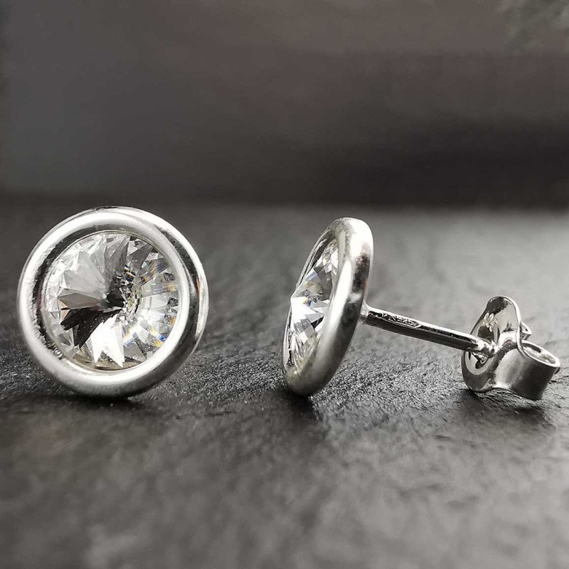 Sidabriniai auskarai su swarovski kristalu