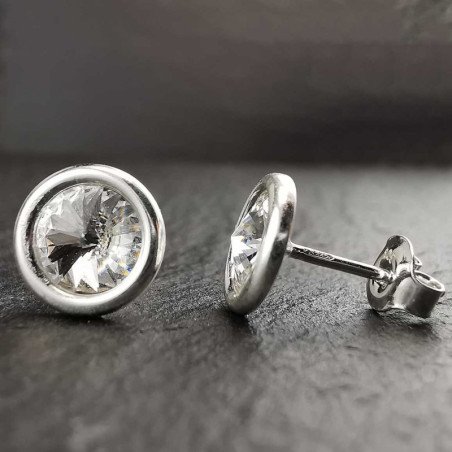 Sidabriniai auskarai su swarovski kristalu