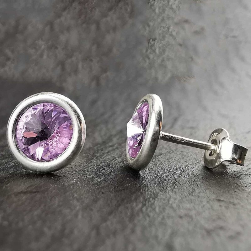 Sidabriniai auskarai su swarovski kristalu