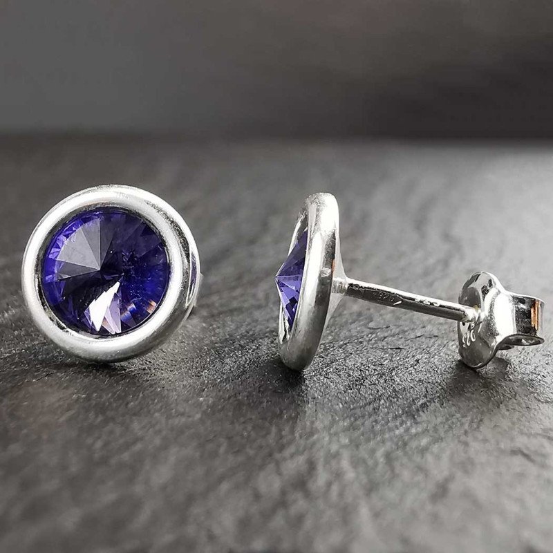 Sidabriniai auskarai su swarovski kristalu Sidabriniai auskarai su swarovski kristalu