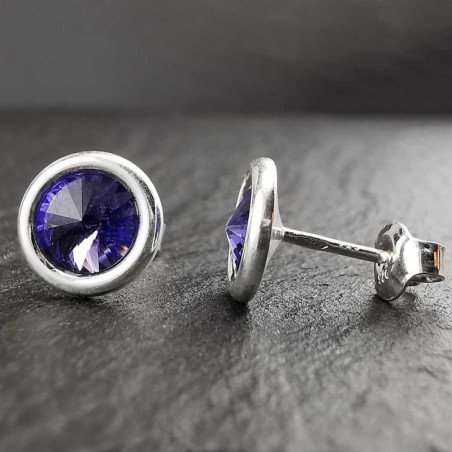 Sidabriniai auskarai su swarovski kristalu