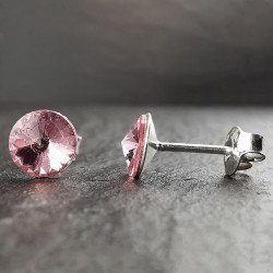 Sidabriniai auskarai su swarovski kristalu