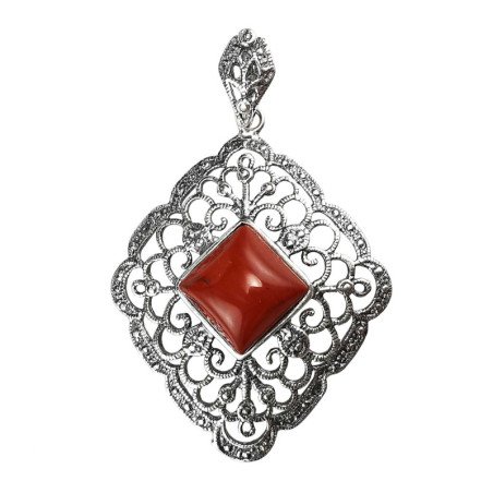 Sidabrinis pakabukas su karneoliu