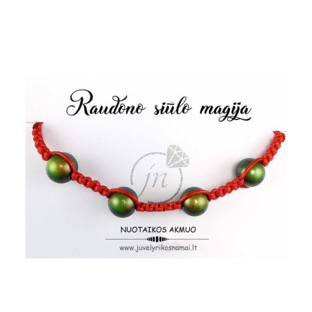 Nuotaikos raudono siūlo apyrankė