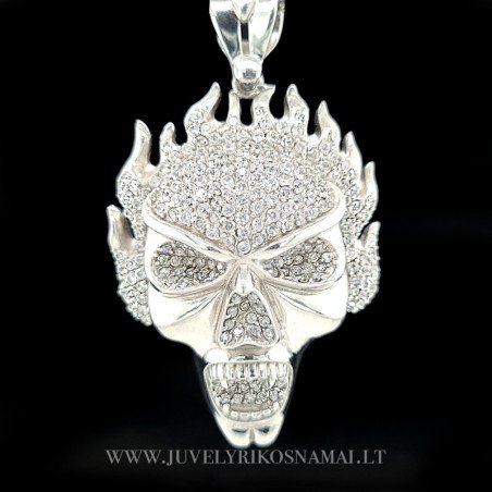 Sidabrinis pakabukas su cirkoniu "Kaukolė"