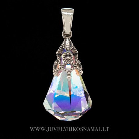 Sidabrinis pakabukas su swarovski kristalu