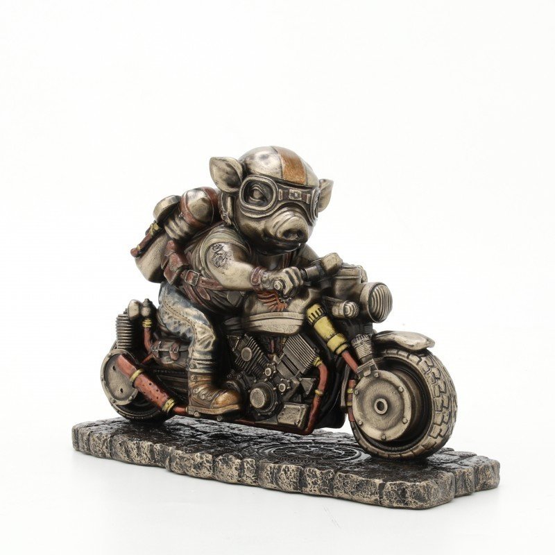 Steampunk Paršelis Motociklininkas. Veronese kolekcija Steampunk Paršelis Motociklininkas. Veronese kolekcija