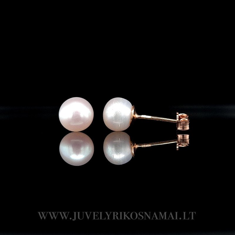 Auksiniai auskarai - vinukai su perlais Auksiniai auskarai - vinukai su perlais