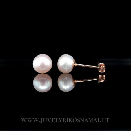 Auksiniai auskarai - vinukai su perlais