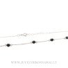 Sidabrinė kolje su oniksu 41,5 - 44,5 cm