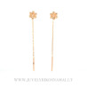 Auksiniai auskarai su grandinėle "Gėlė"