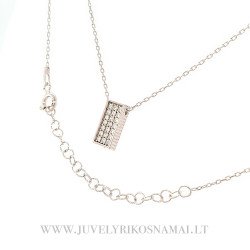Sidabrinė grandinėlė su pakabuku su Swarovski 44-49 cm