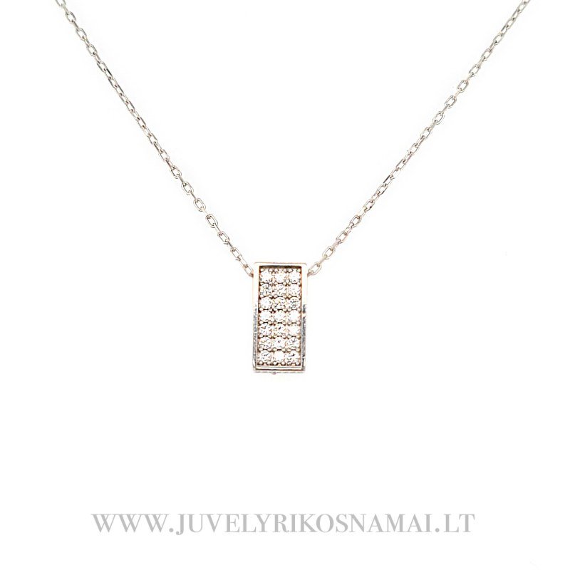 Sidabrinė grandinėlė su pakabuku su Swarovski 44-49 cm