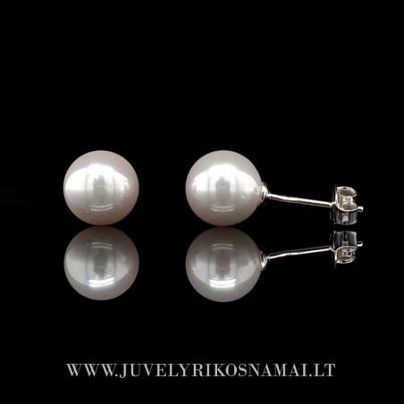 Sidabriniai auskarai su Maljorkos perlais