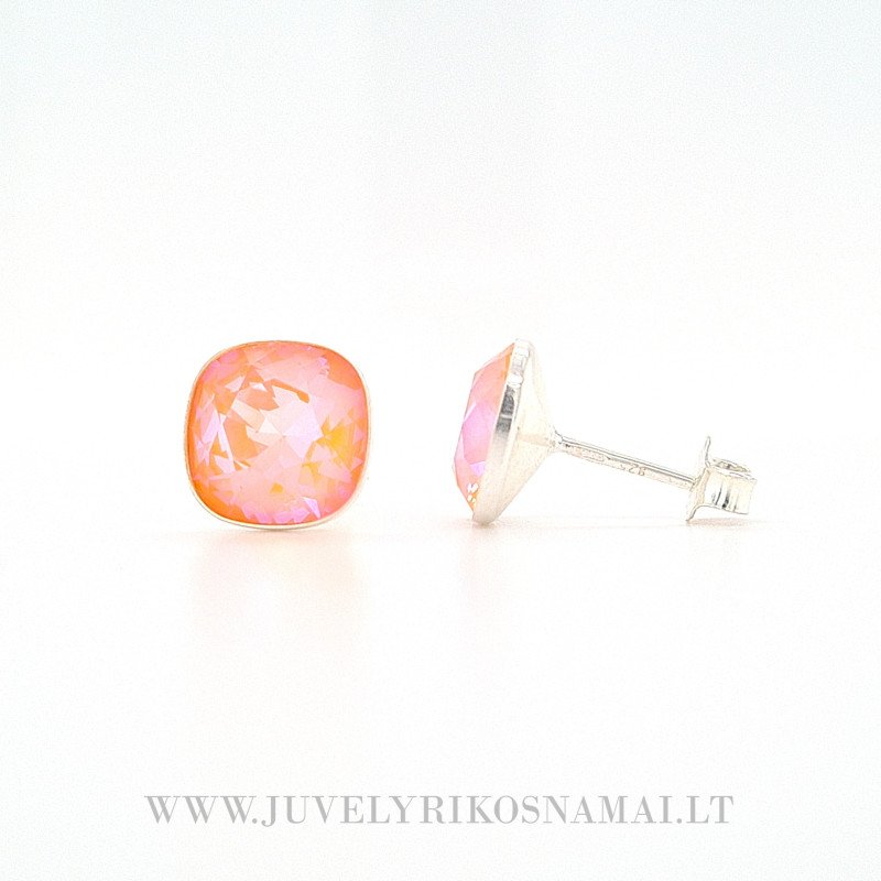 Sidabriniai auskarai su Swarovski kristalais