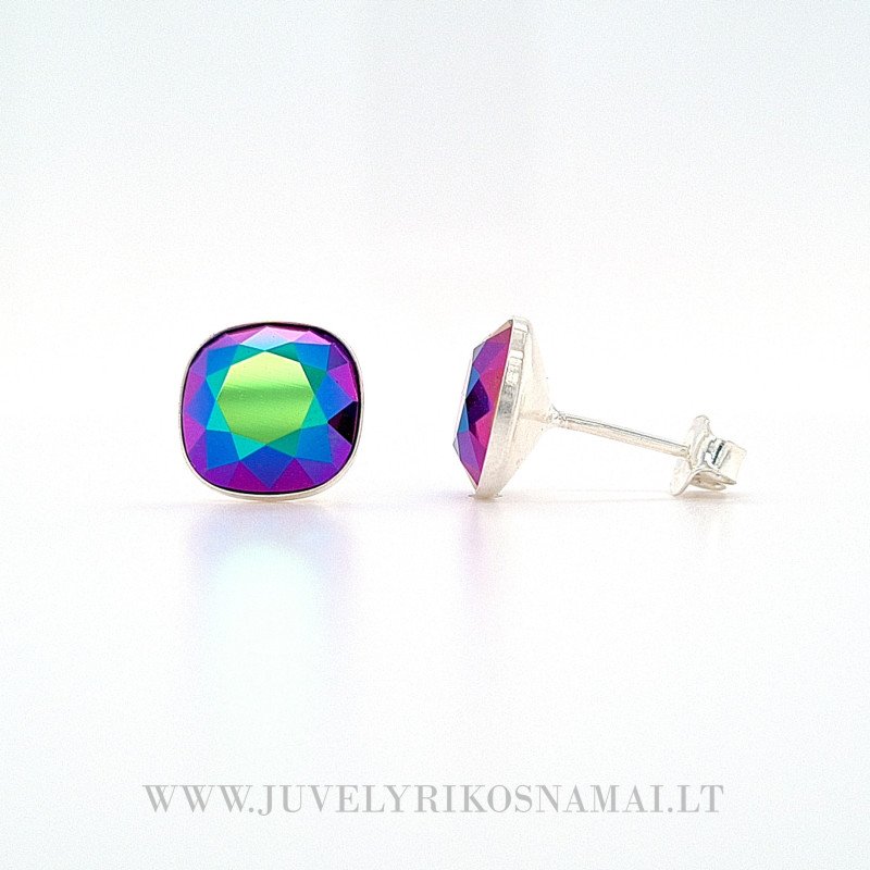 Sidabriniai auskarai su Swarovski kristalais