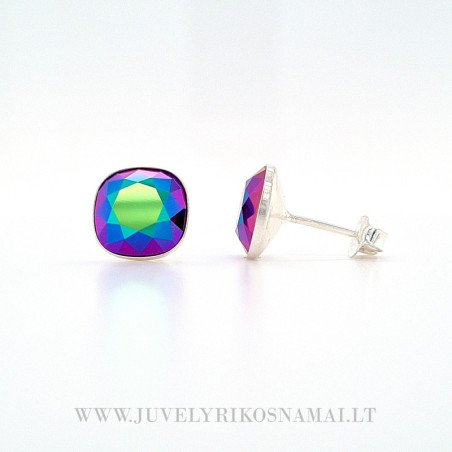 Sidabriniai auskarai su Swarovski kristalais